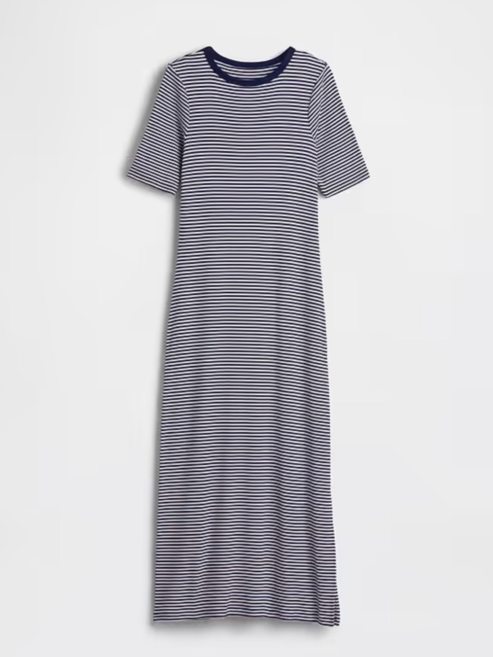 GAP Navy and White Striped Modern Maxi Midi T-Shirt Dress